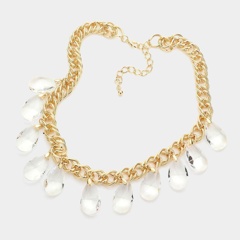 Gold Teardrop Link Statement Necklace - Jewelry Store by Erik Rayo