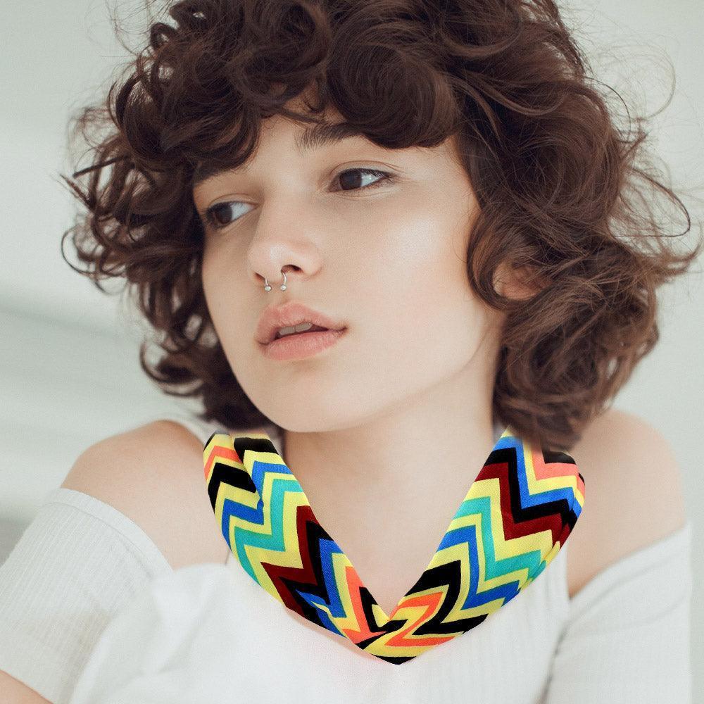 Chevron Pattern Fabric Chiffon Necklace - Jewelry Store by Erik Rayo