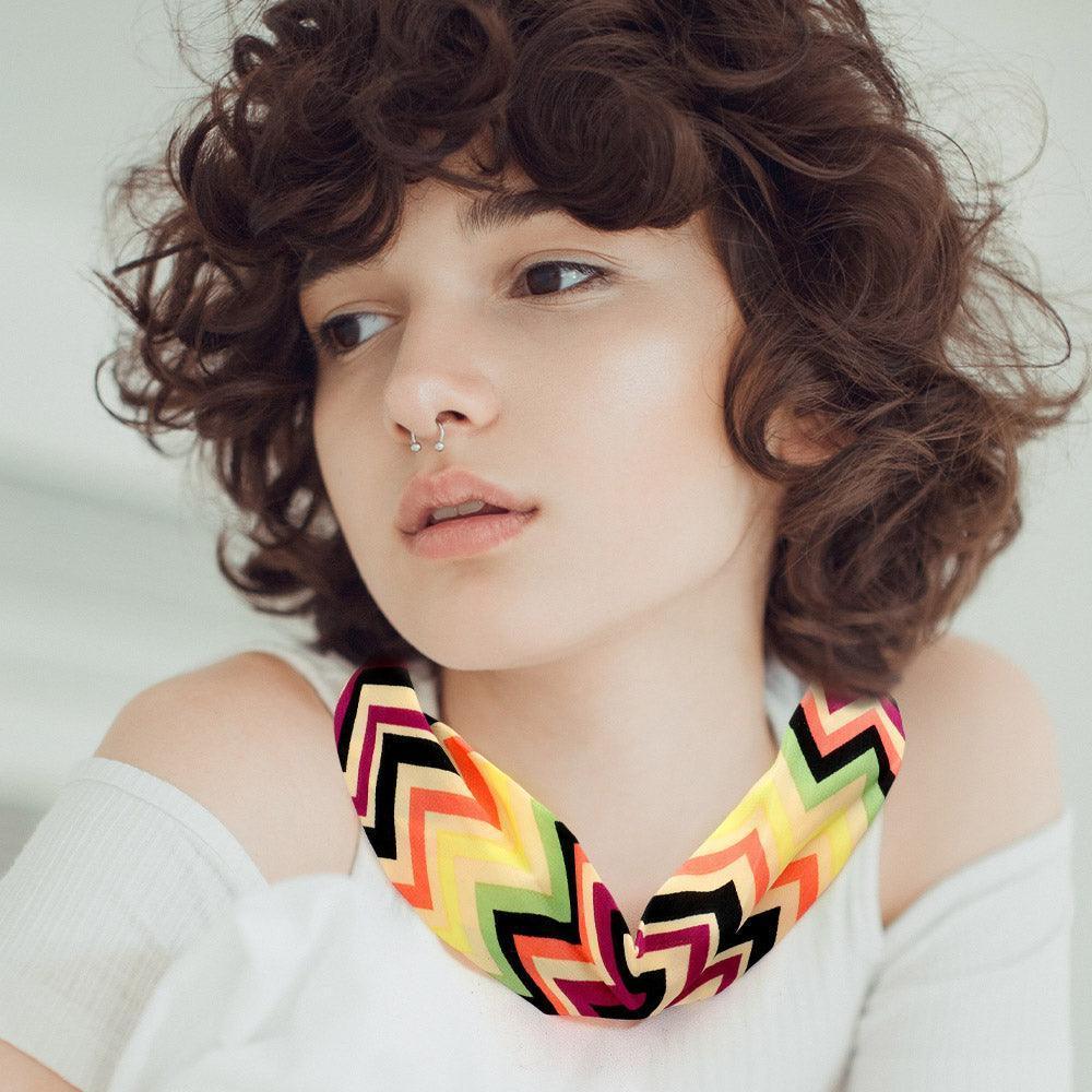 Chevron Pattern Fabric Chiffon Necklace - Jewelry Store by Erik Rayo