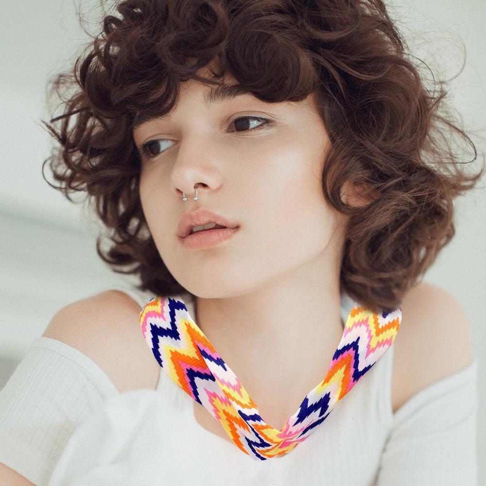 Chevron Pattern Fabric Chiffon Necklace - Jewelry Store by Erik Rayo