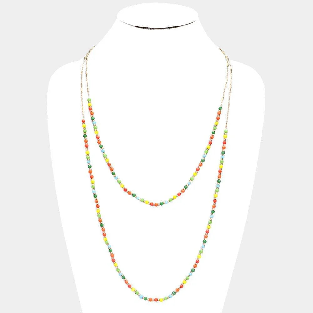 Colorful Faceted Bead Layered Necklace - Jewelry Store by Erik Rayo