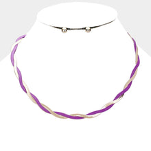 Load image into Gallery viewer, Purple Twist Gold Snake Metal Chain Necklace
