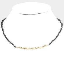 Load image into Gallery viewer, Black Faceted Beaded Metal Ball Accented Necklace
