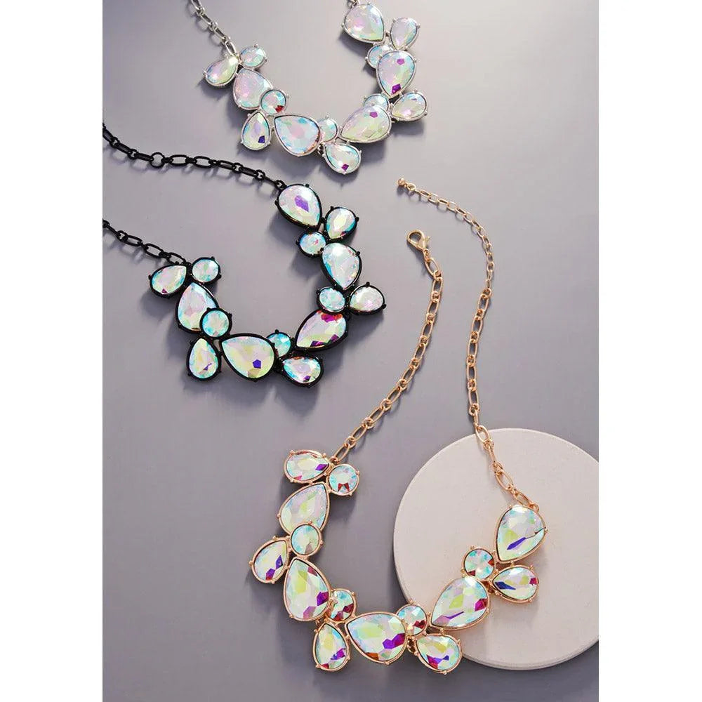Gold Teardrop Crystal Stone Necklace - Jewelry Store by Erik Rayo