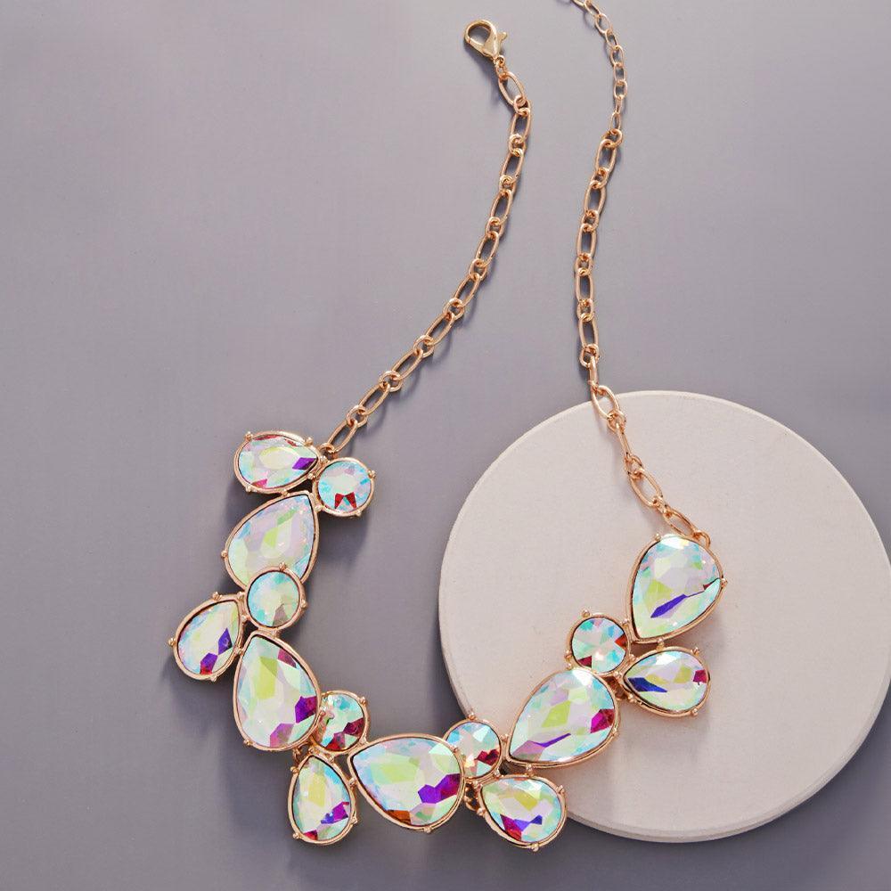 Gold Teardrop Crystal Stone Necklace - Jewelry Store by Erik Rayo