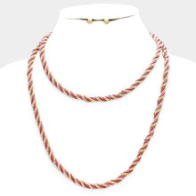 Load image into Gallery viewer, Gold 38&quot; Twisted thread &amp; metal chain long necklace
