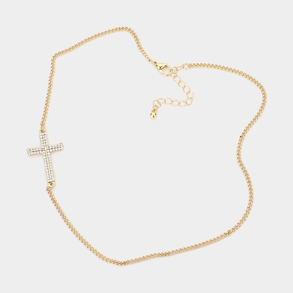 Gold Cross Accented Necklace - Jewelry Store by Erik Rayo