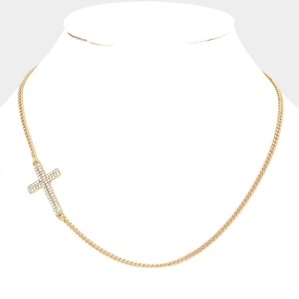 Gold Cross Accented Necklace - Jewelry Store by Erik Rayo