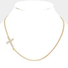 Load image into Gallery viewer, Gold Cross Accented Necklace
