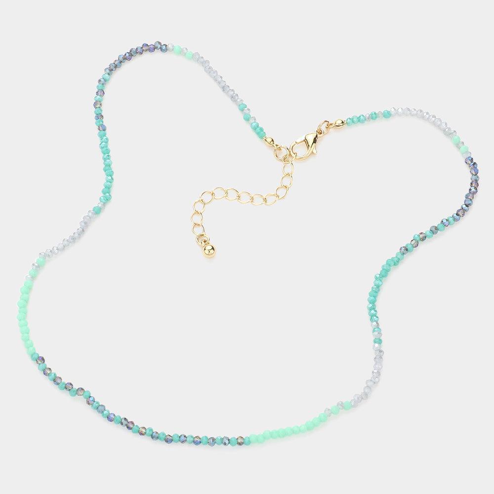 Blue Faceted Beaded Necklace - Jewelry Store by Erik Rayo