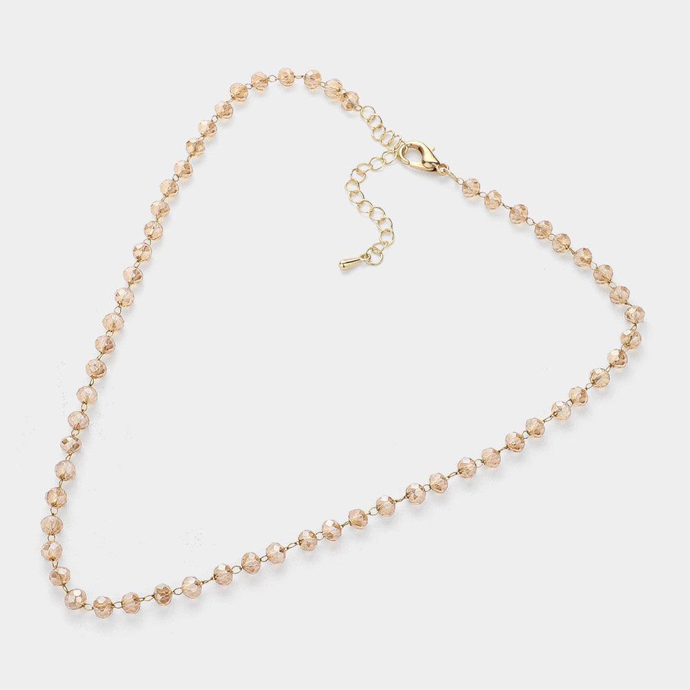 Gold Faceted Bead Link Necklace - Jewelry Store by Erik Rayo
