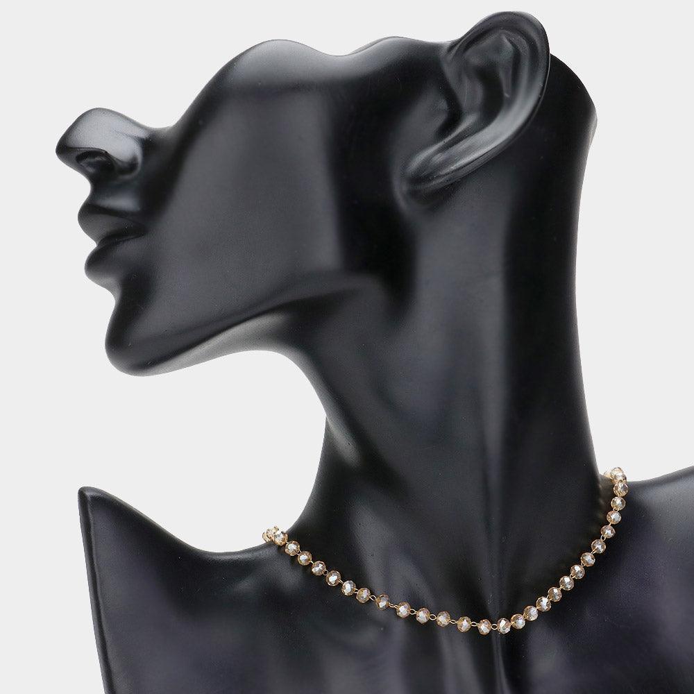 Gold Faceted Bead Link Necklace - Jewelry Store by Erik Rayo