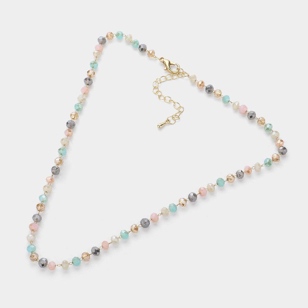 Gold Faceted Bead Link Necklace - Jewelry Store by Erik Rayo