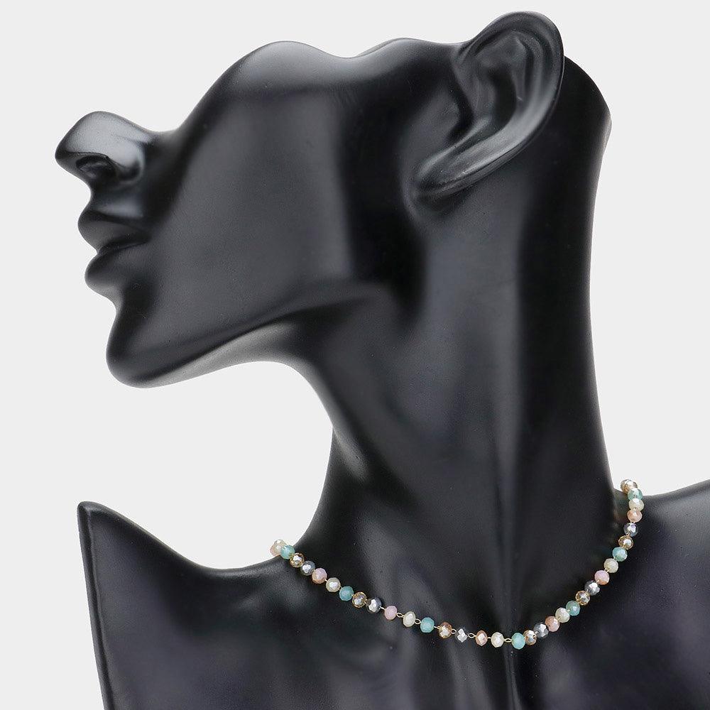 Gold Faceted Bead Link Necklace - Jewelry Store by Erik Rayo