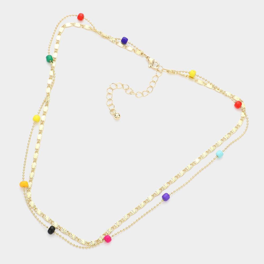 Bead Station Double Layered Necklace - Jewelry Store by Erik Rayo