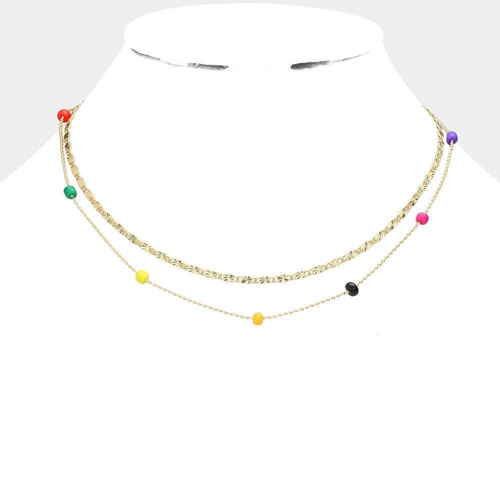 Bead Station Double Layered Necklace - Jewelry Store by Erik Rayo