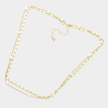Load image into Gallery viewer, White Bead Station Double Layered Necklace
