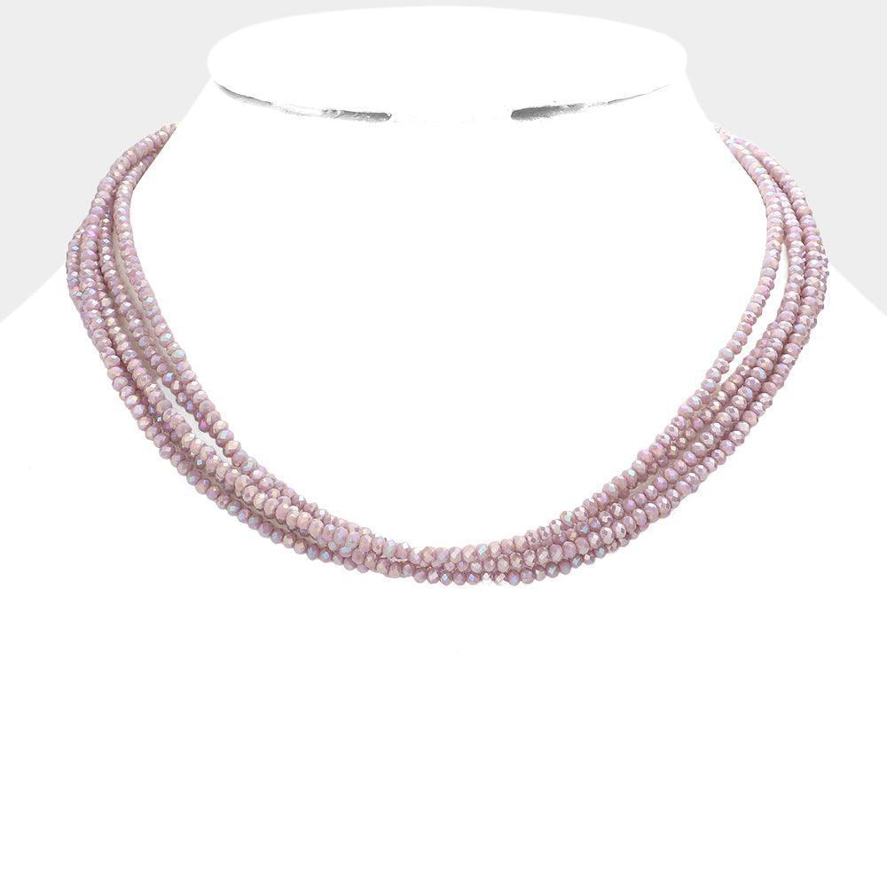 Lavender Faceted Beaded Multi Layered Necklace - Jewelry Store by Erik Rayo