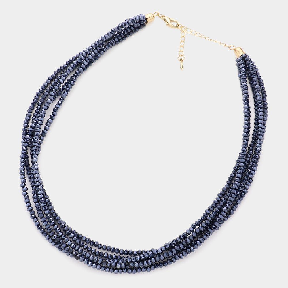 Faceted Beaded Multi Layered Necklace - Jewelry Store by Erik Rayo