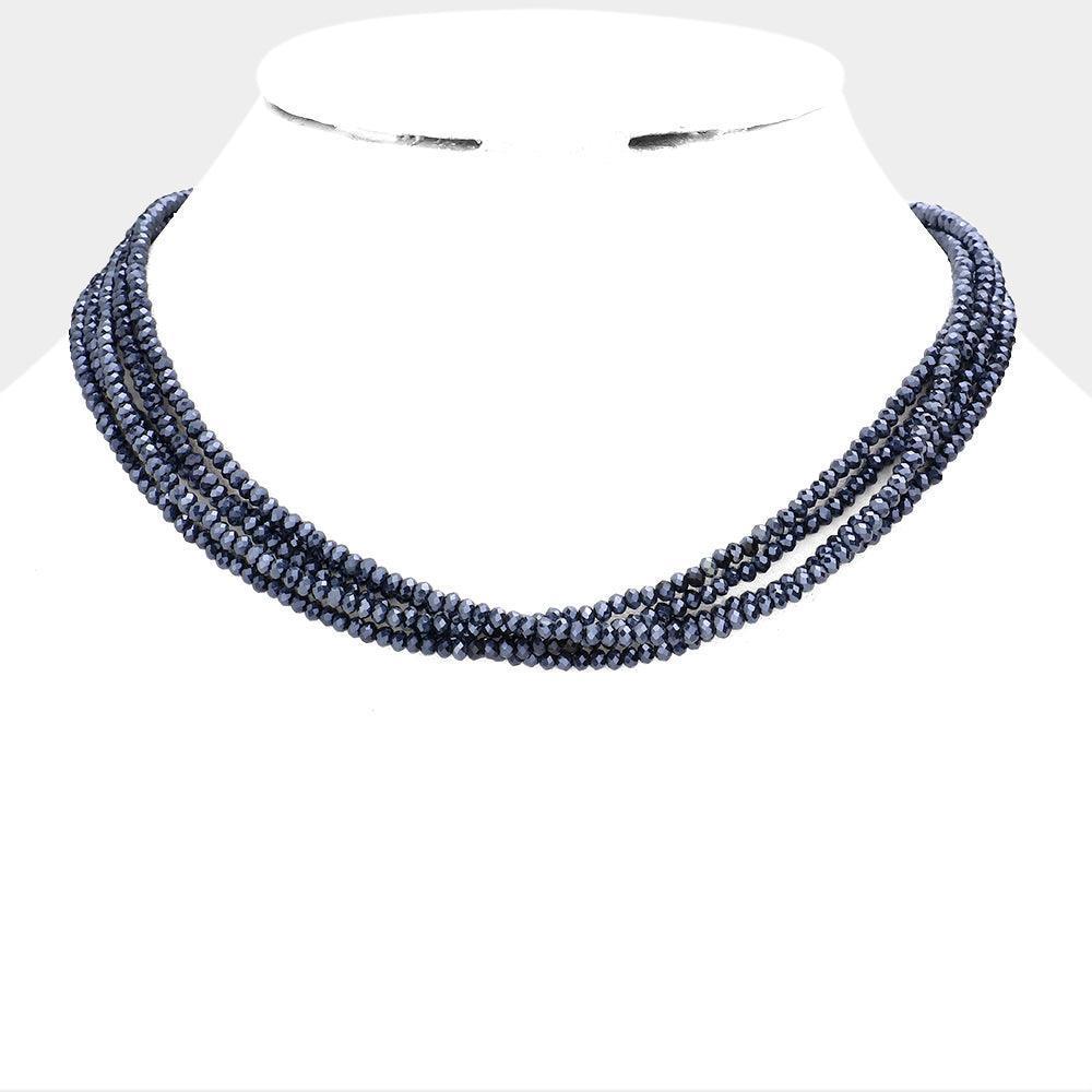 Faceted Beaded Multi Layered Necklace - Jewelry Store by Erik Rayo