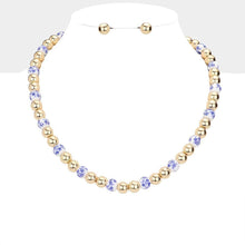 Load image into Gallery viewer, Blue Chinoiserie Patterned Ball Station Necklace
