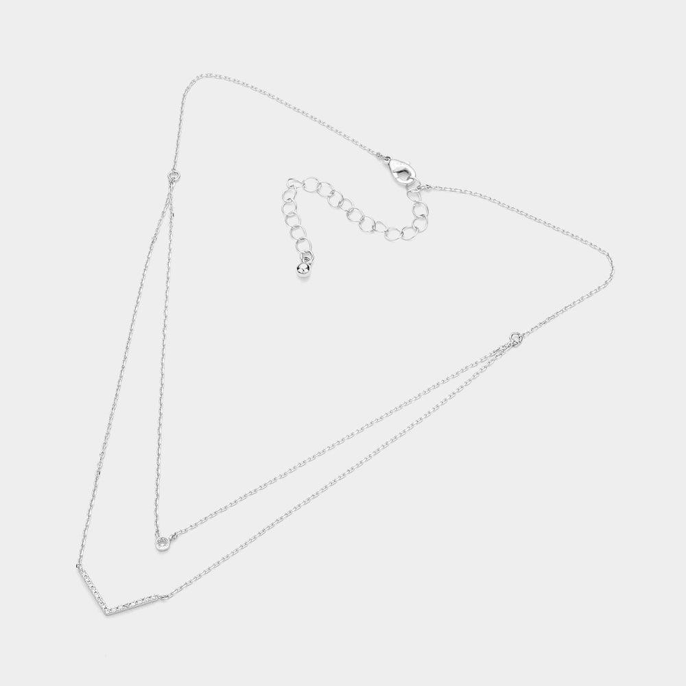 Stone Pointed Brass Double Layered Necklace - Jewelry Store by Erik Rayo