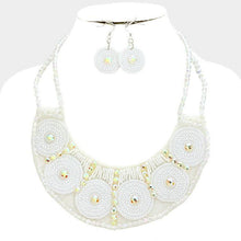 Load image into Gallery viewer, White Felt back glass bead &amp; sequin necklace
