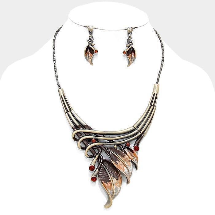 Gold Rhythmical ombre feather necklace - Jewelry Store by Erik Rayo