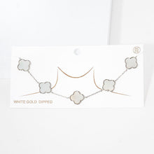 Load image into Gallery viewer, Gold White Gold Dipped Quatrefoil Pendant Link Necklace
