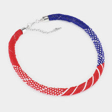 Load image into Gallery viewer, Seed Beaded Patriotic Pattern Necklace
