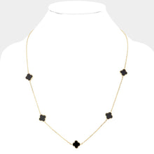 Load image into Gallery viewer, Gold Gold Dipped Brass Metal Quatrefoil Station Necklace
