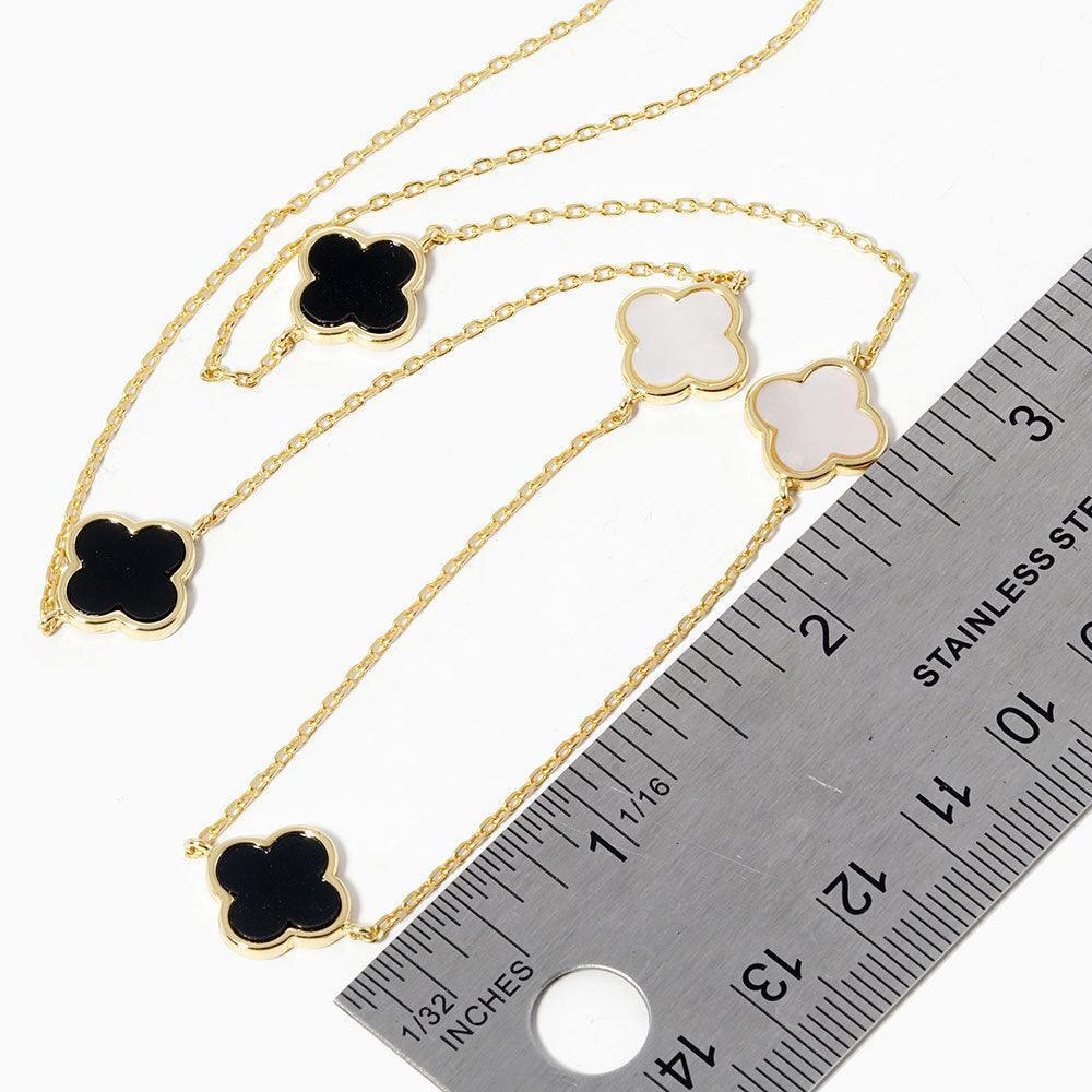 Gold Gold Dipped Brass Metal Quatrefoil Station Necklace - Jewelry Store by Erik Rayo