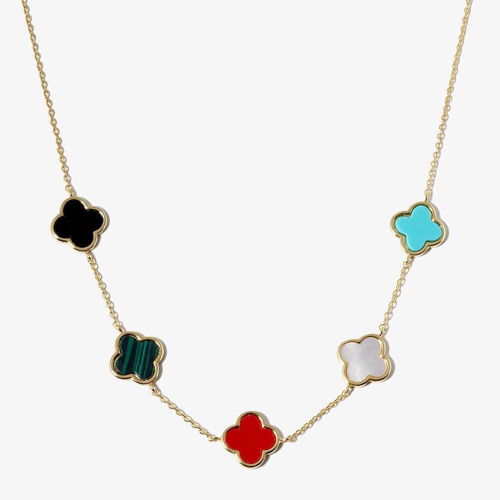 Gold Gold Dipped Quatrefoil Station Necklace - Jewelry Store by Erik Rayo