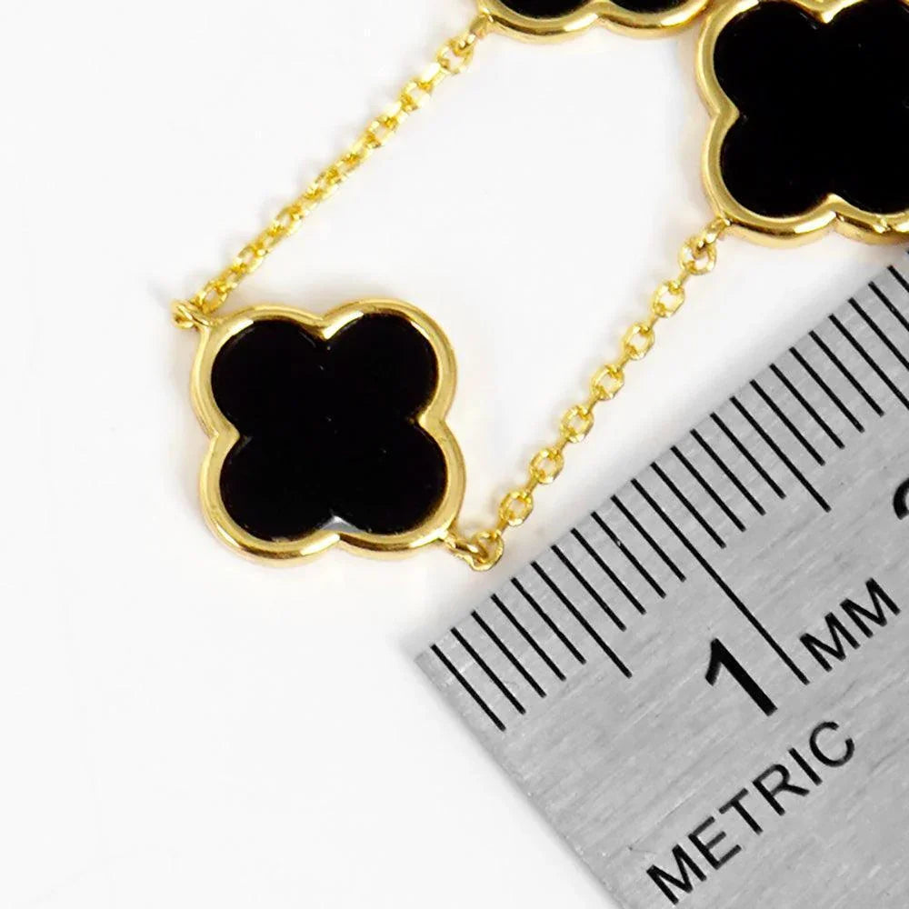Red Gold Dipped Quatrefoil Station Necklace - Jewelry Store by Erik Rayo