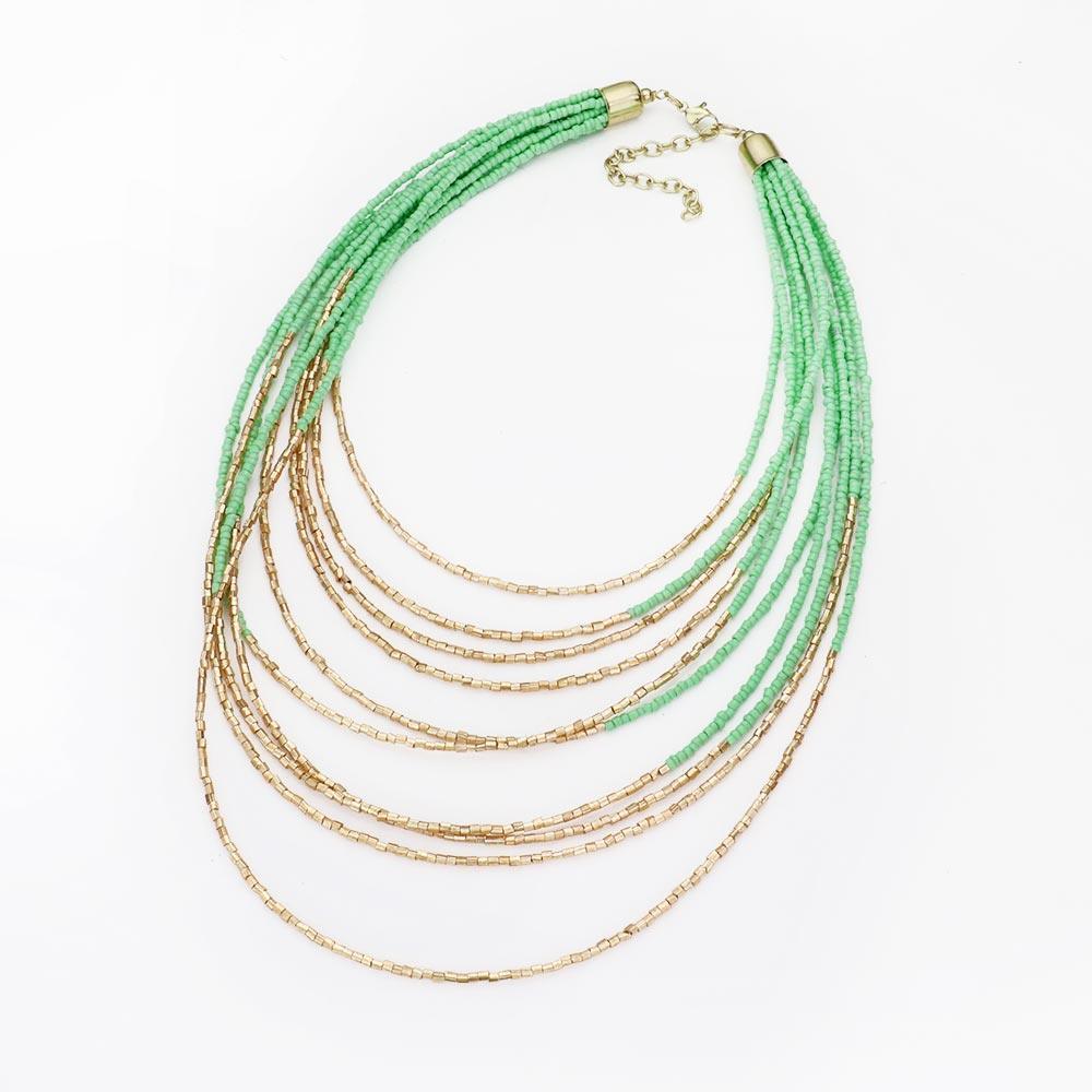 Beaded Multi Layered Bib Necklace - Jewelry Store by Erik Rayo