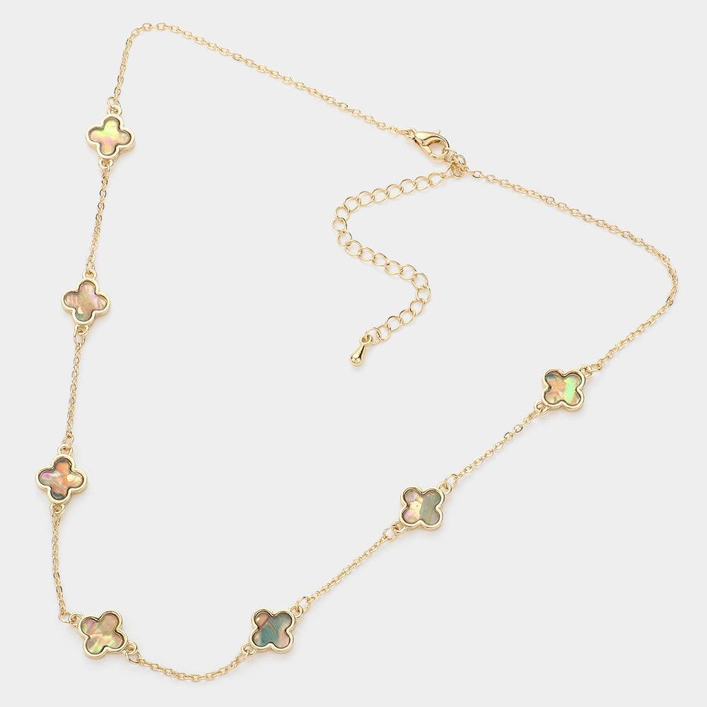 Abalone Quatrefoil Station Necklace - Jewelry Store by Erik Rayo