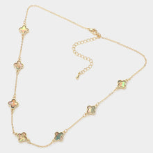 Load image into Gallery viewer, Abalone Quatrefoil Station Necklace
