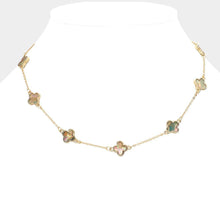 Load image into Gallery viewer, Abalone Quatrefoil Station Necklace
