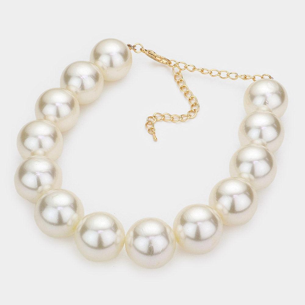 Gold Chunky Pearl Ball Necklace - Jewelry Store by Erik Rayo