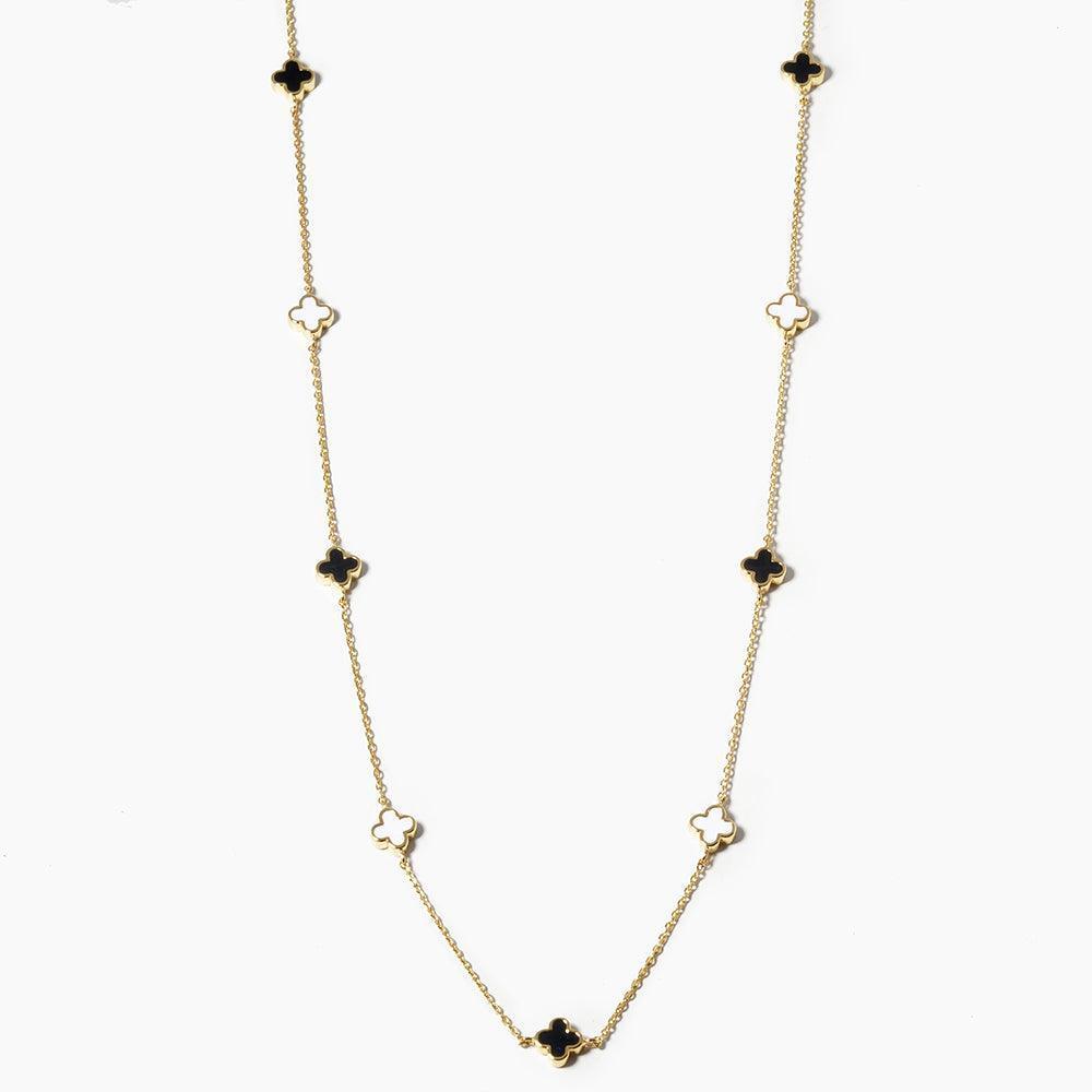 White Gold Dipped Quatrefoil Station Necklace - Jewelry Store by Erik Rayo