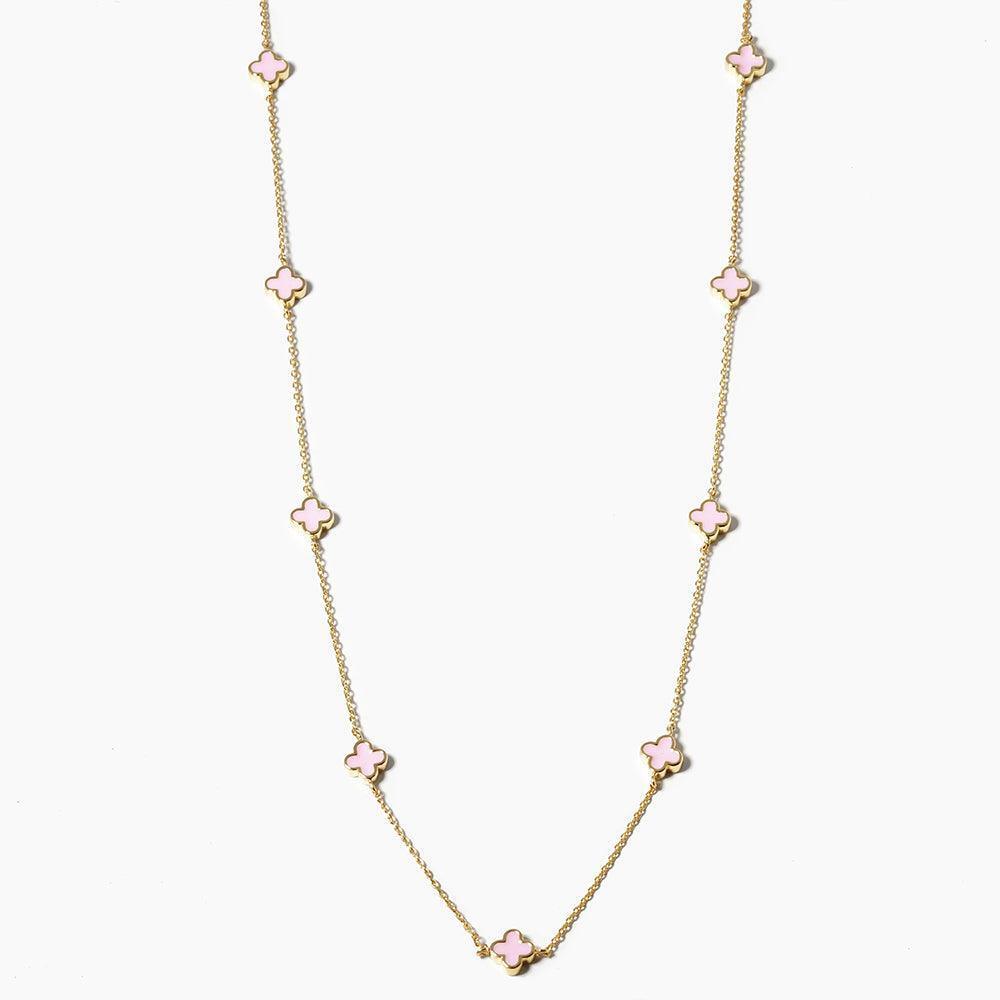 Pink Gold Dipped Quatrefoil Station Necklace - Jewelry Store by Erik Rayo