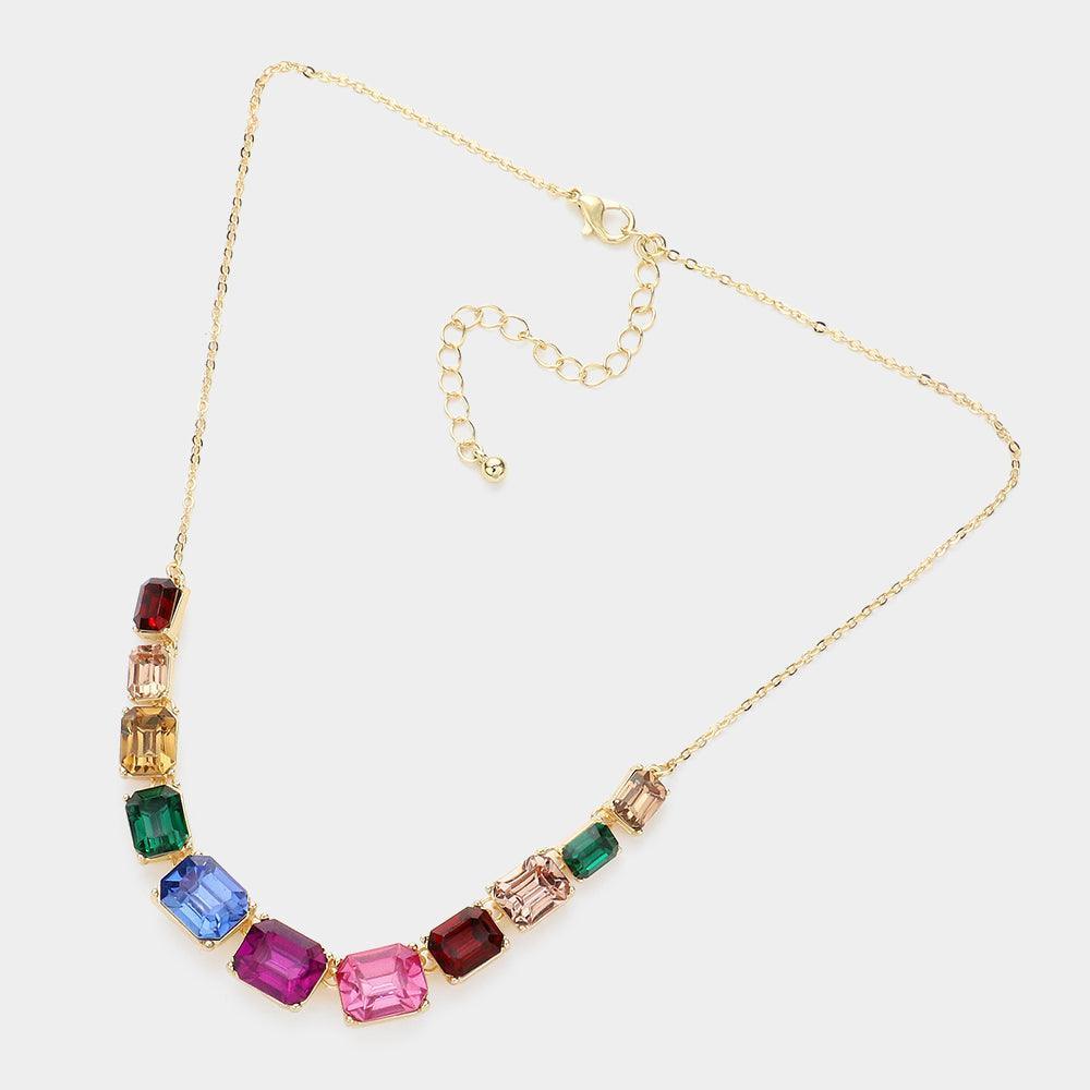 Emerald Cut Stone Link Necklace - Jewelry Store by Erik Rayo