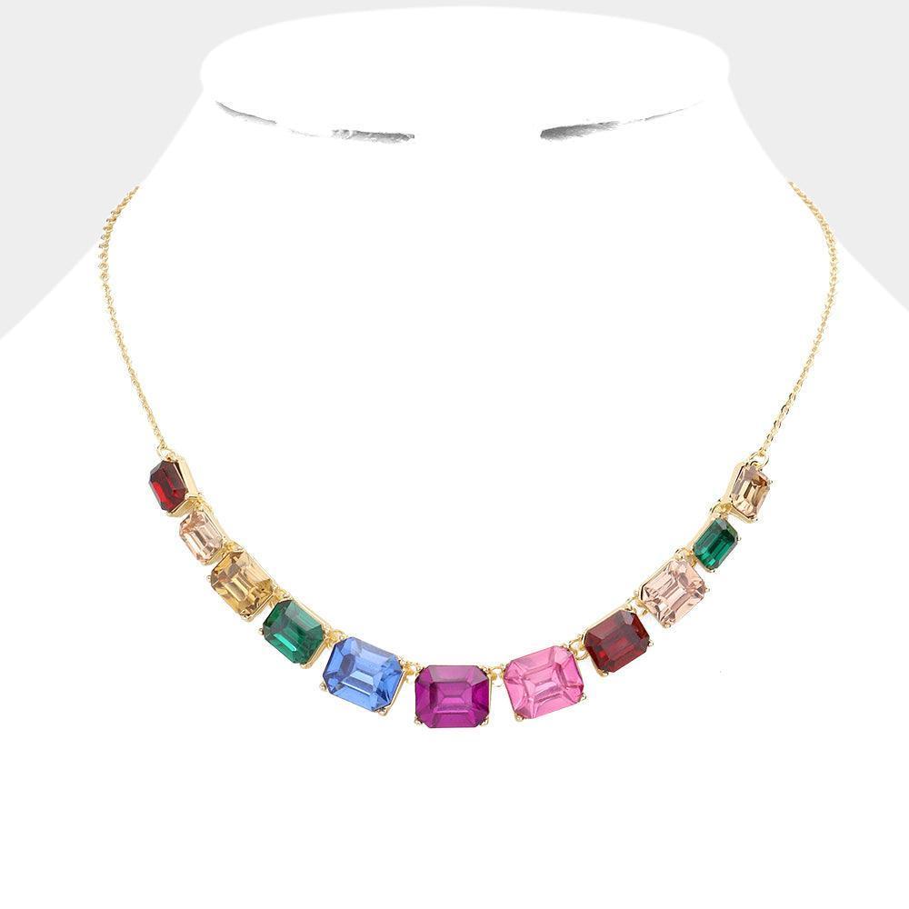Emerald Cut Stone Link Necklace - Jewelry Store by Erik Rayo