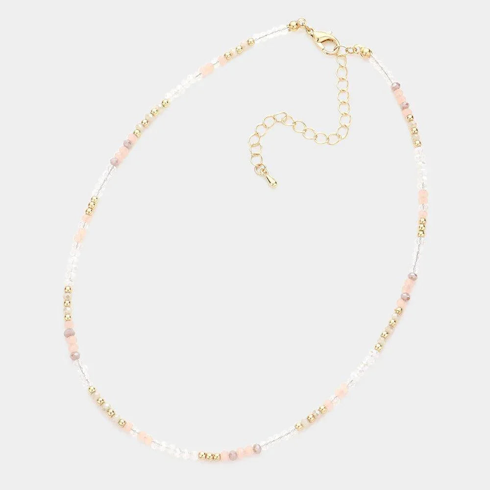 White Colorful Beaded Necklace - Jewelry Store by Erik Rayo