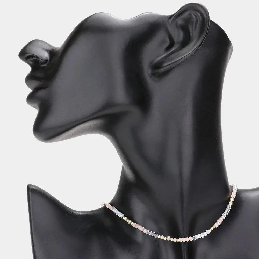 White Colorful Beaded Necklace - Jewelry Store by Erik Rayo