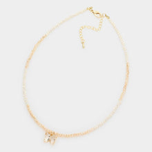 Load image into Gallery viewer, White Butterfly Pendant Faceted Beaded Necklace
