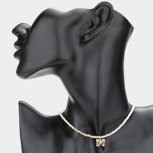 Load image into Gallery viewer, White Butterfly Pendant Faceted Beaded Necklace
