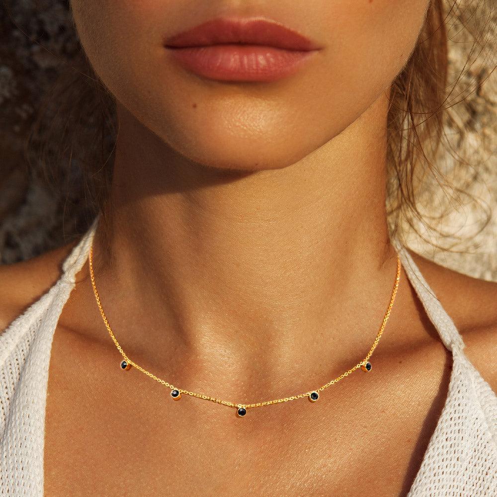 Gold Gold Dipped Tiny Disc Station Necklace - Jewelry Store by Erik Rayo