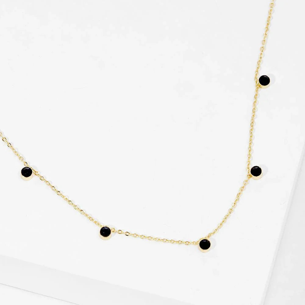 Gold Gold Dipped Tiny Disc Station Necklace - Jewelry Store by Erik Rayo