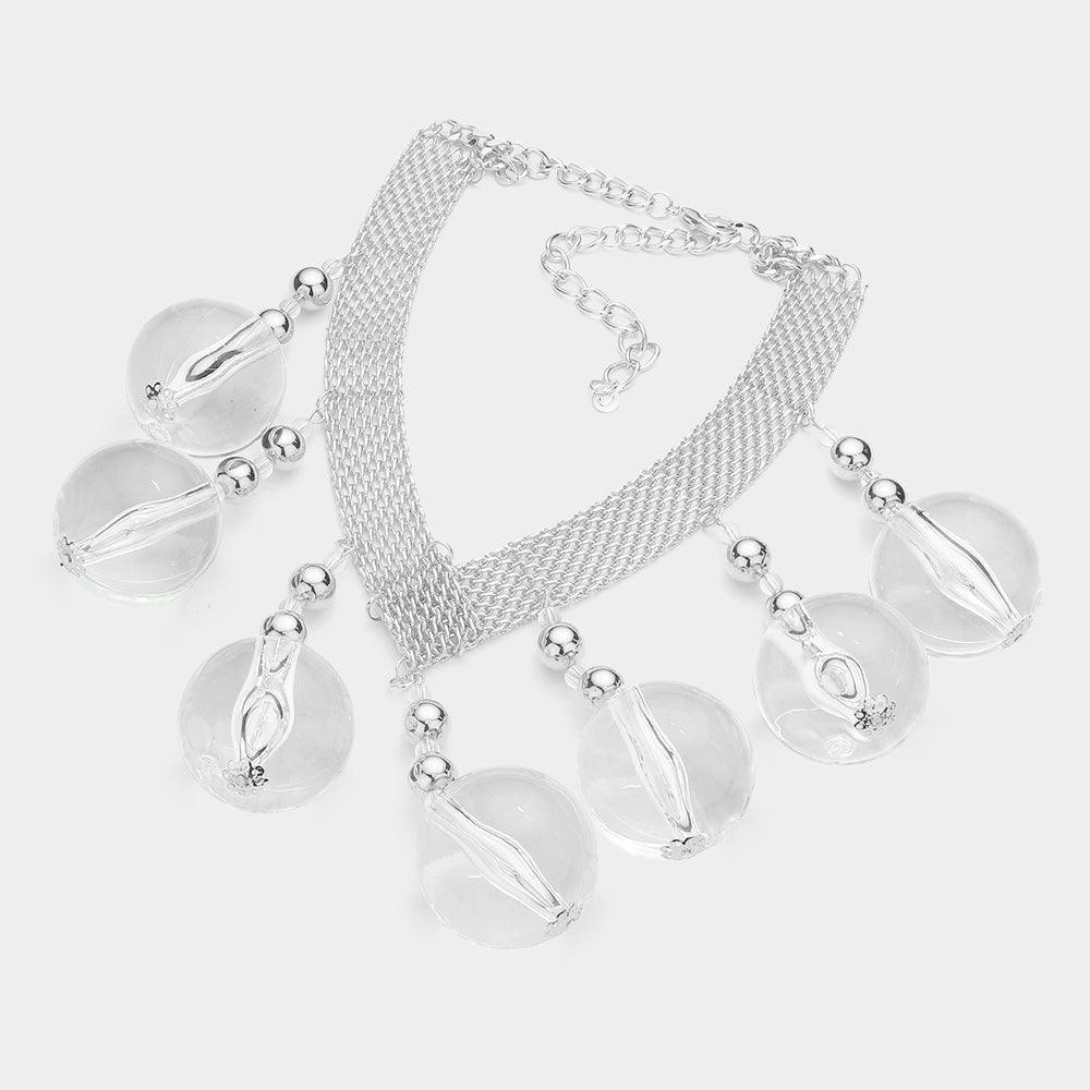 Clear Ball Collar Necklace - Jewelry Store by Erik Rayo